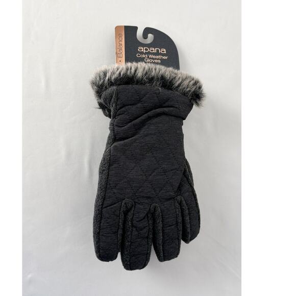 Apana Touch Screen Cold Weather Gloves Women Size Small Medium New Grey Faux Fur - Picture 1 of 5